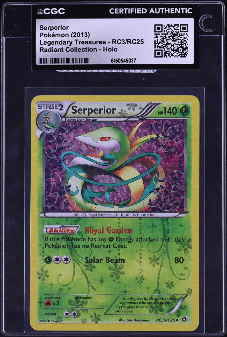 2013 Pokemon BW Legendary Treasures Radiant Collection Serperior #RC3 CGC AUTH