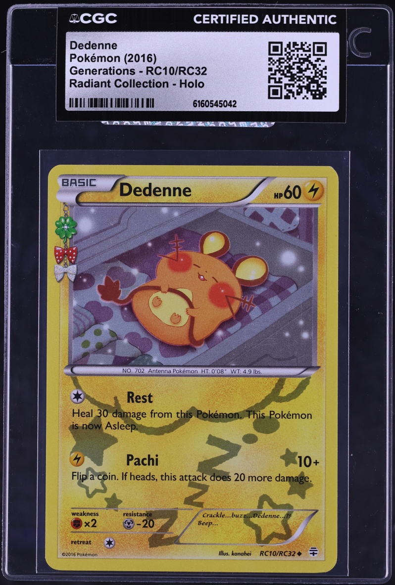 2016 Pokemon XY Generations Radiant Collection Holo Dedenne #RC10 CGC AUTH