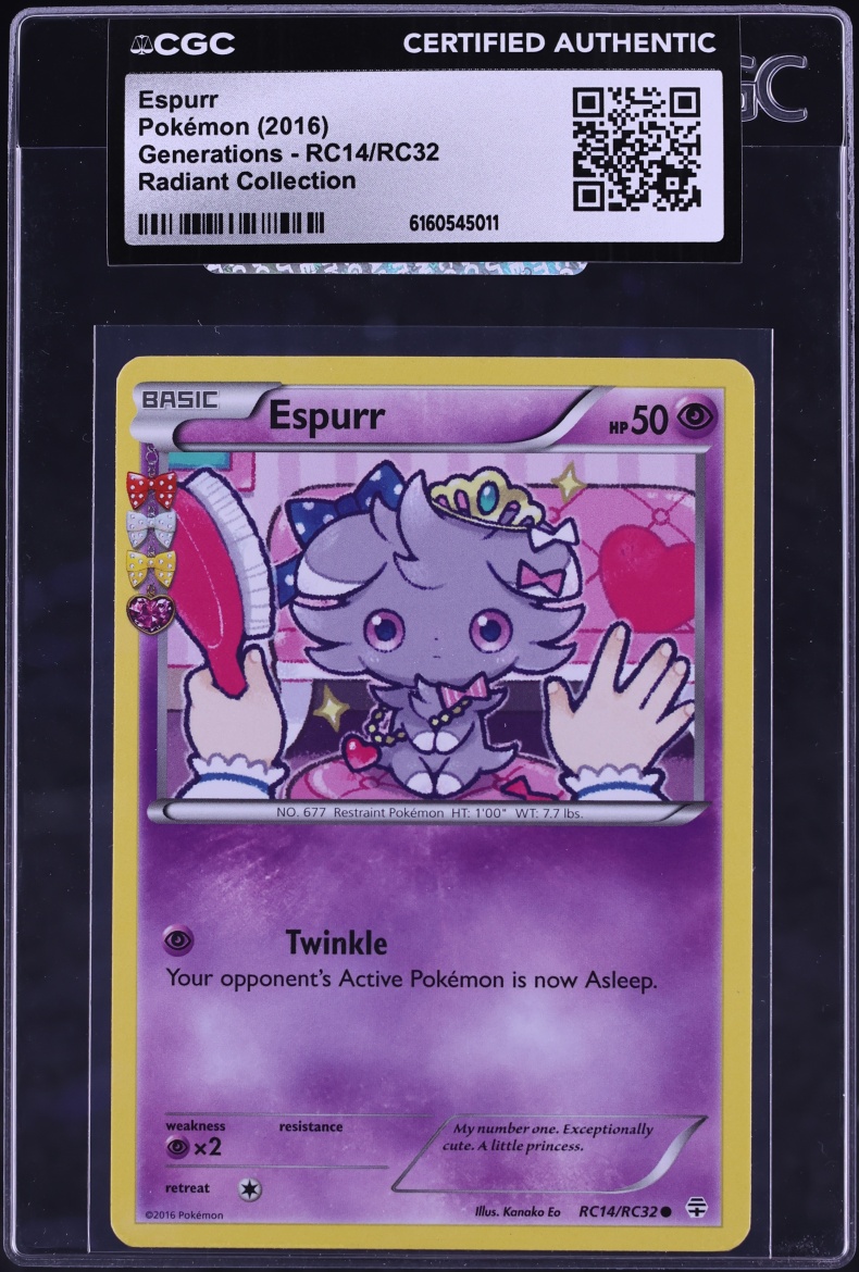 2016 Pokemon XY Generations Radiant Collection Espurr #RC14 CGC AUTH