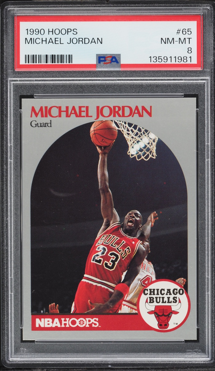 1990 Hoops Basketball Michael Jordan #65 PSA 8 NM-MT