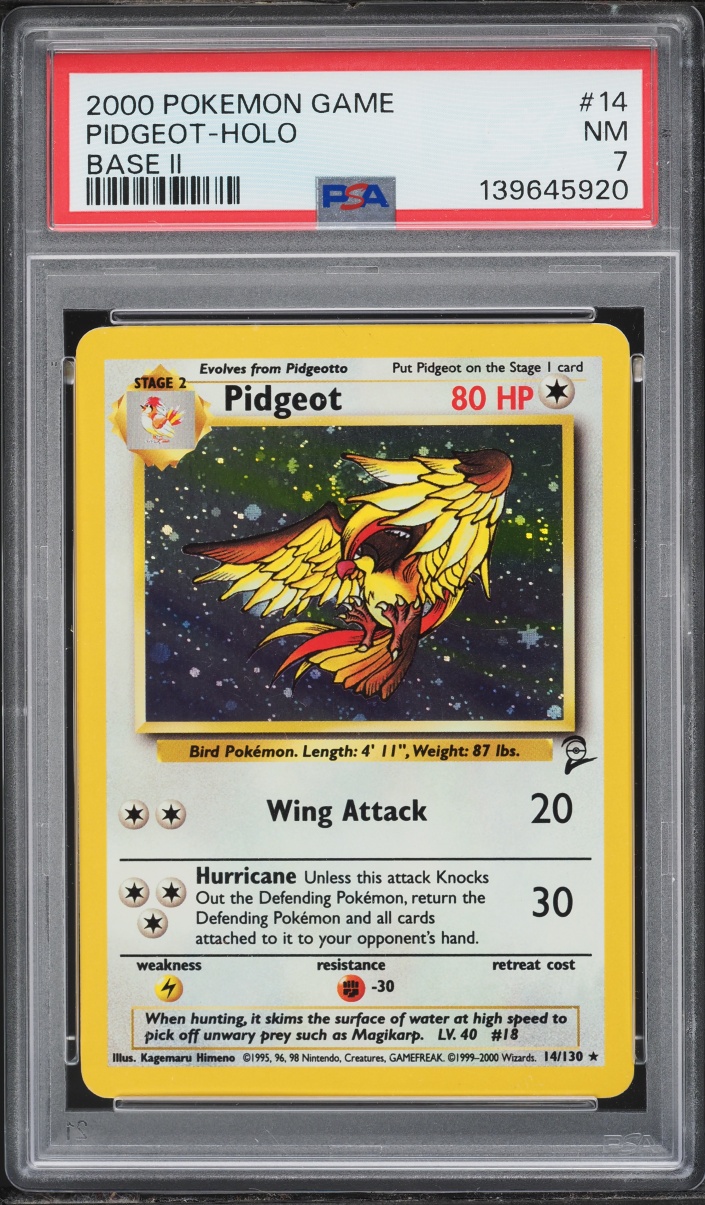 2000 Pokemon Base Set 2 Holo Pidgeot #14 PSA 7 NRMT