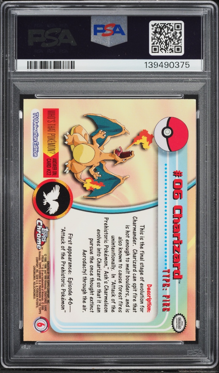 2000 Topps Chrome Pokemon Series 1 Charizard #6 PSA 9 MINT