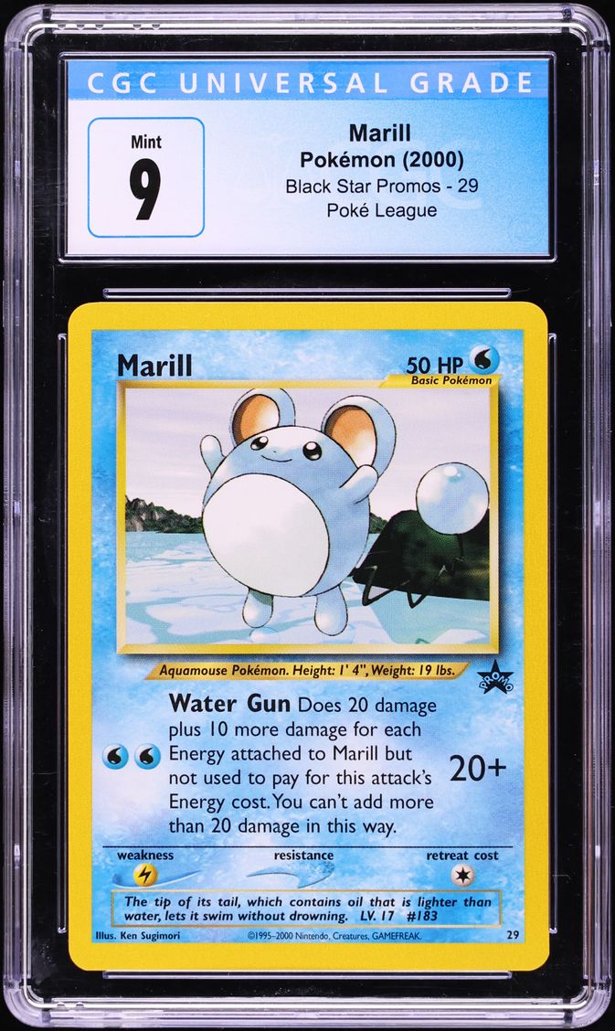 2000 Pokemon League Black Star Promo Marill #29 CGC 9 MINT