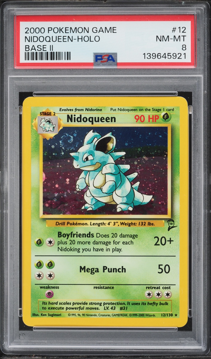2000 Pokemon Base Set 2 Holo Nidoqueen #12 PSA 8 NM-MT