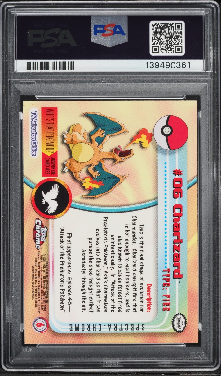 2000 Topps Chrome Pokemon Series 1 Spectra Charizard #6 PSA 9 MINT