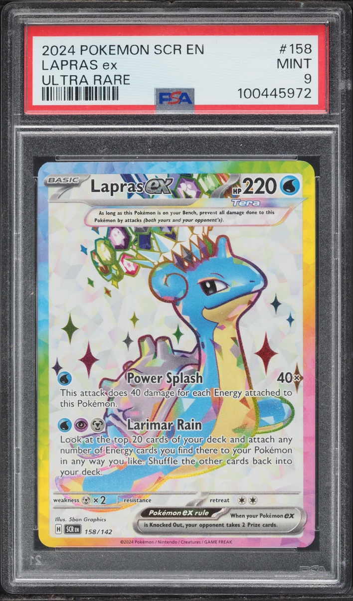 2024 Pokemon Scarlet & Violet Stellar Crown Full Art Lapras ex #158 PSA 9 MINT