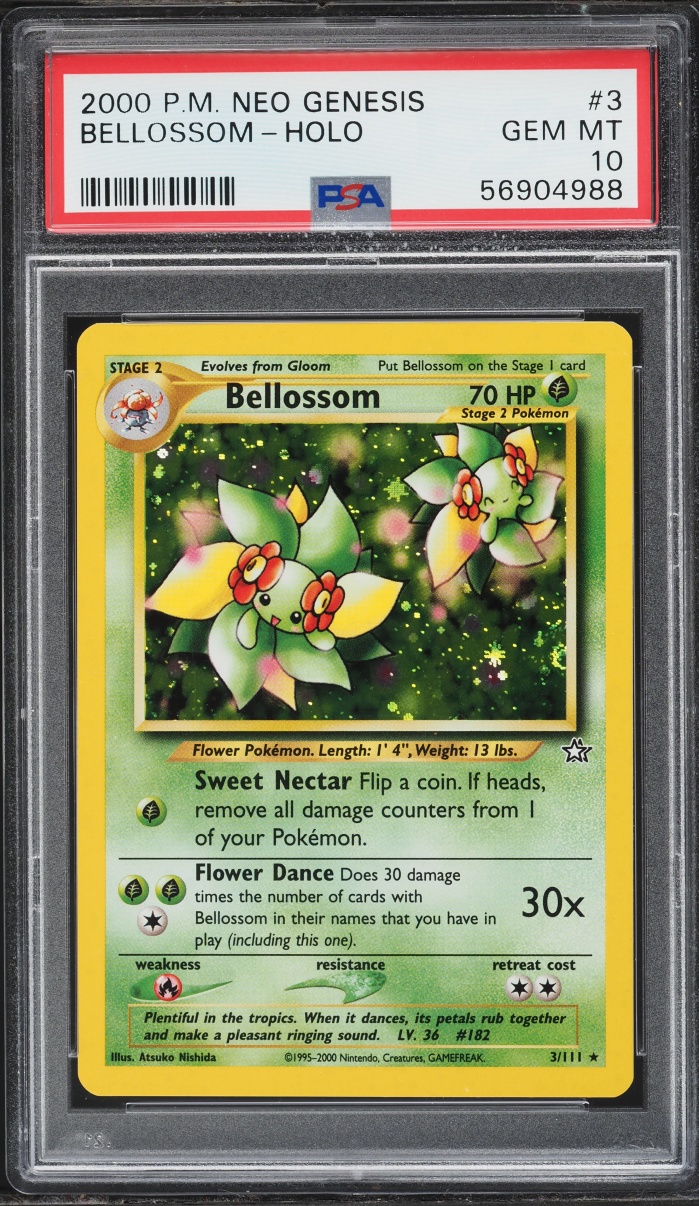 2000 Pokemon Neo Genesis Holo Bellossom #3 PSA 10 GEM MINT