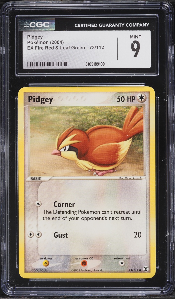 2004 Pokemon EX Fire Red & Leaf Green Pidgey #73 CGC 9 MINT