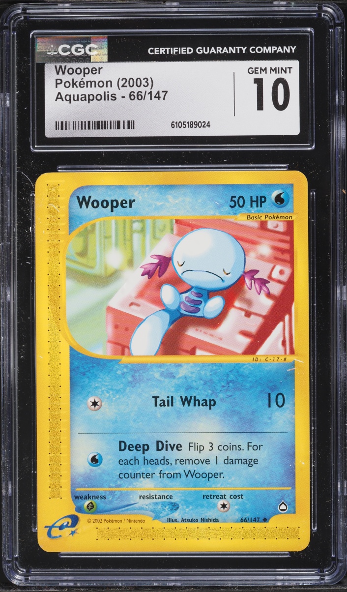 2003 Pokemon Aquapolis Wooper #66 CGC 10 GEM MINT