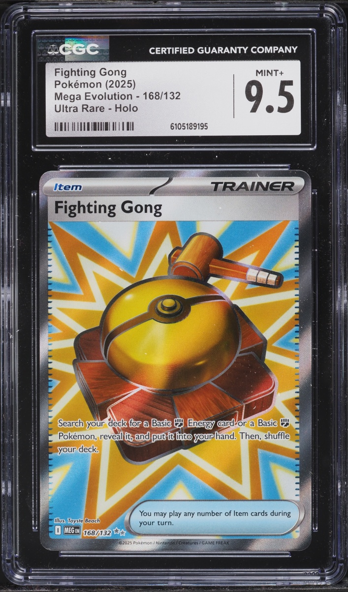 2025 Pokemon Mega Evolution Full Art Fighting Gong #168 CGC 9.5 MINT+