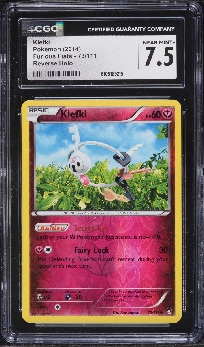 2014 Pokemon XY Furious Fists Reverse Holo Klefki #73 CGC 7.5 NRMT+