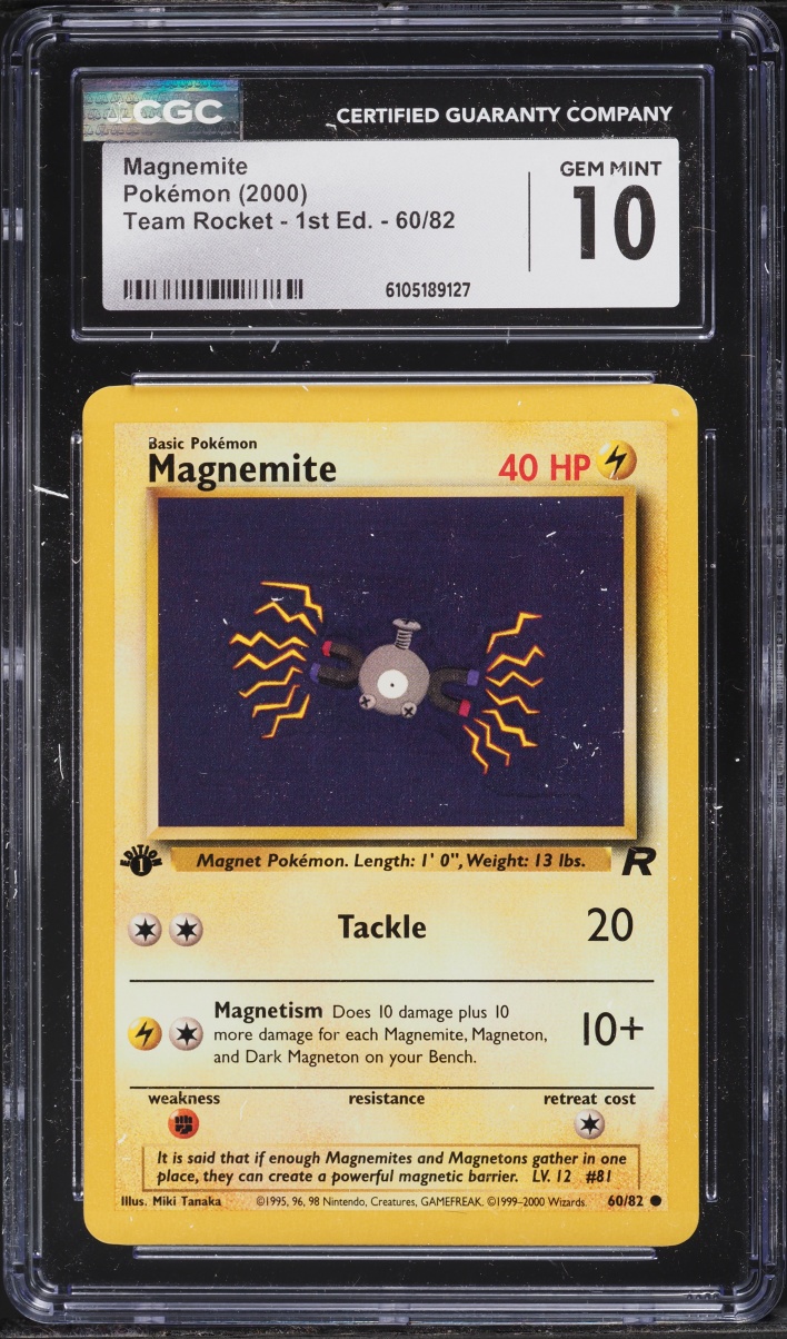 2000 Pokemon Team Rocket 1st Edition Magnemite #60 CGC 10 GEM MINT