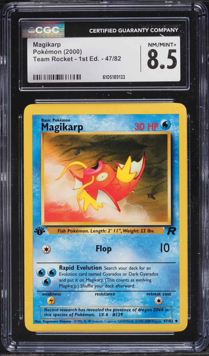 2000 Pokemon Team Rocket 1st Edition Magikarp #47 CGC 8.5 NM-MT+