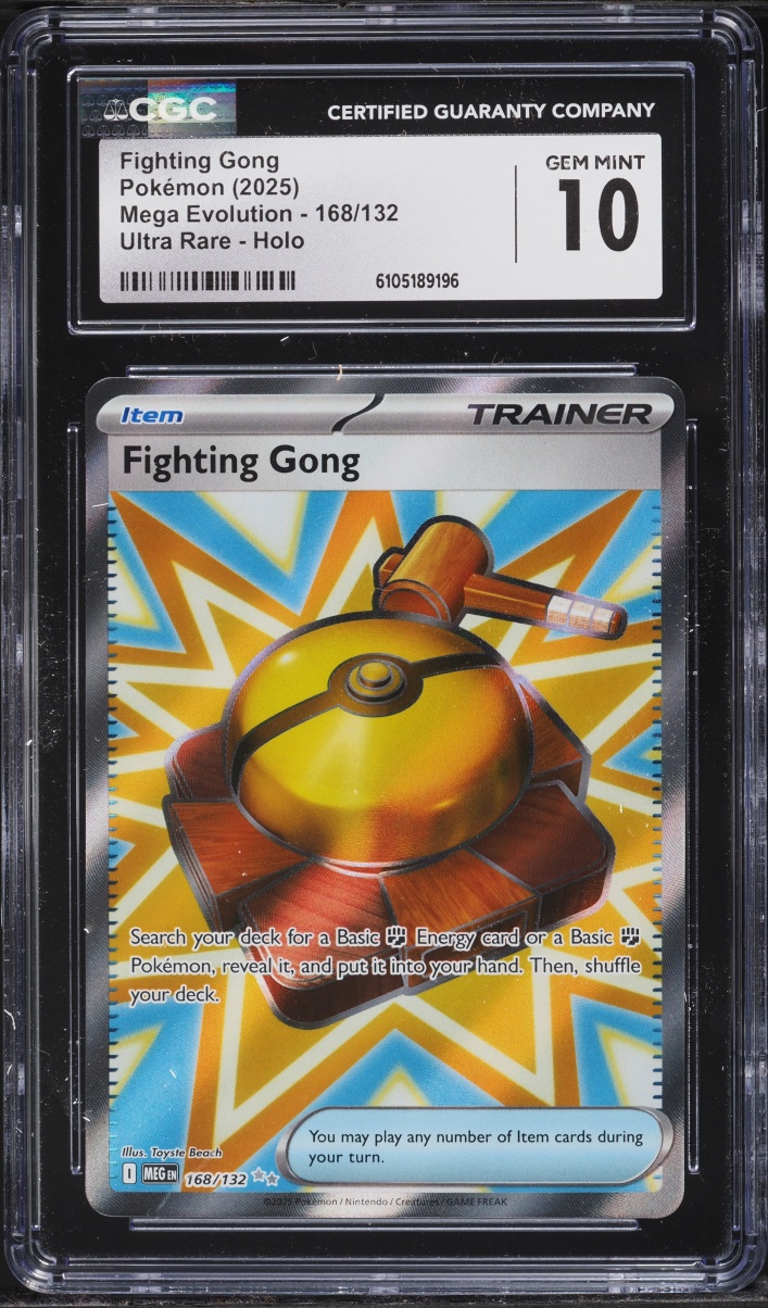 2025 Pokemon Mega Evolution Full Art Fighting Gong #168 CGC 10 GEM MINT