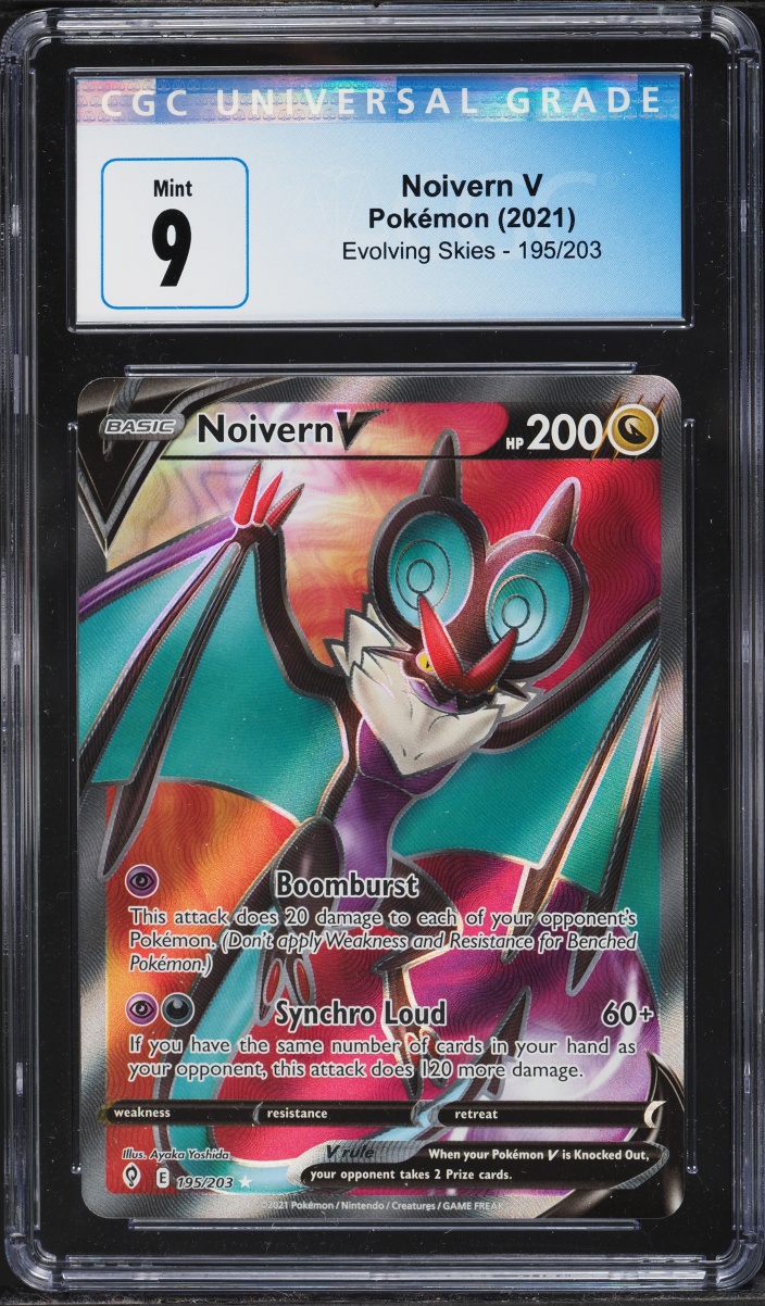 2021 Pokemon Sword & Shield Evolving Skies Full Art Noivern V #195 CGC 9 MINT