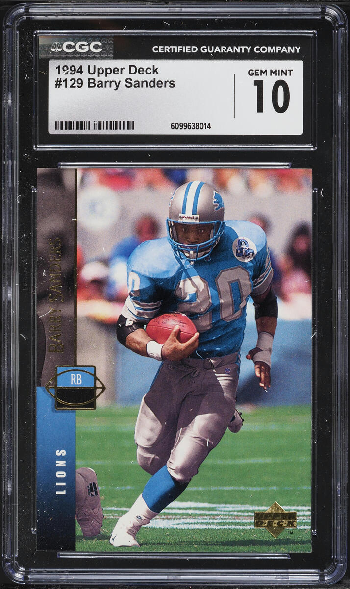 1994 Upper Deck Football Barry Sanders #129 CGC 10 GEM MINT