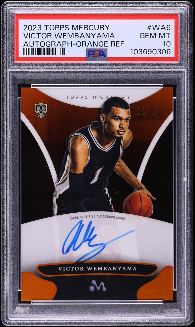 2023 Topps Mercury Orange Ref Victor Wembanyama ROOKIE AUTO /25