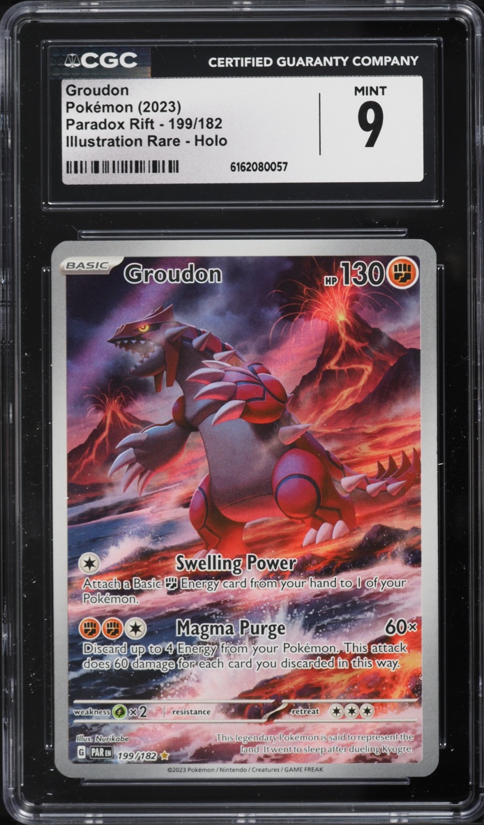 2023 Pokemon Scarlet & Violet Paradox Rift IR Groudon #199 CGC 9 MINT