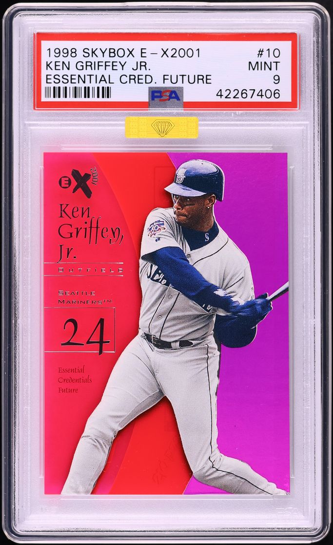 1998 Skybox E-X 2001 Essential Credentials Future Ken Griffey Jr. /91 #10 MBA PSA 9 MINT