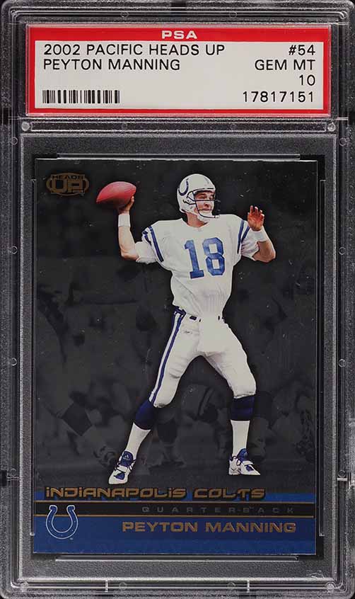 2002 Pacific Heads Up Peyton Manning #54 PSA 10 GEM MINT