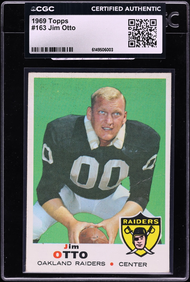 1969 Topps Football Jim Otto #163 CGC AUTH