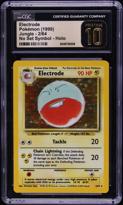 1999 Pokemon Jungle No Set Symbol Holo Electrode #2 CGC 10 PRISTINE