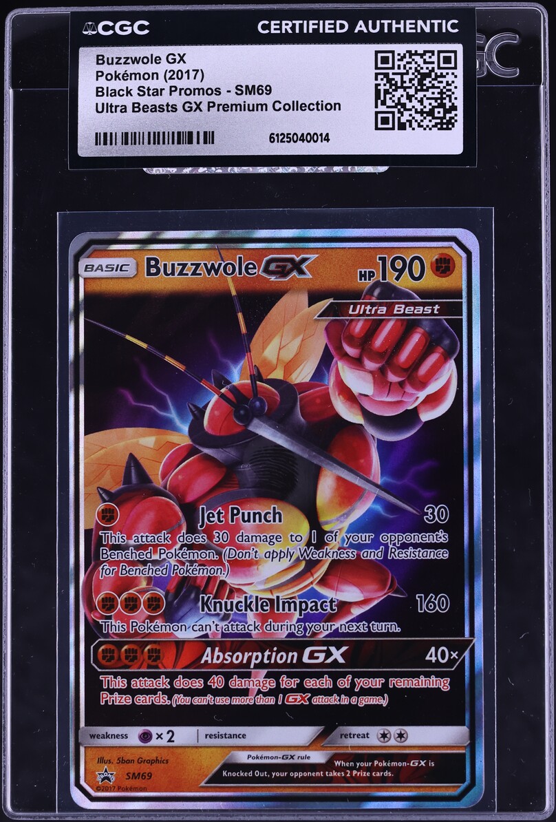 2017 Pokemon SM Promo Ultra Beasts GX Premium Collection Holo Buzzwole GX #SM69 CGC AUTH