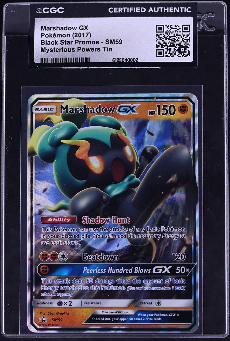 2017 Pokemon Sun & Moon Promo Mysterious Powers Tin Marshadow GX #SM59 CGC AUTH