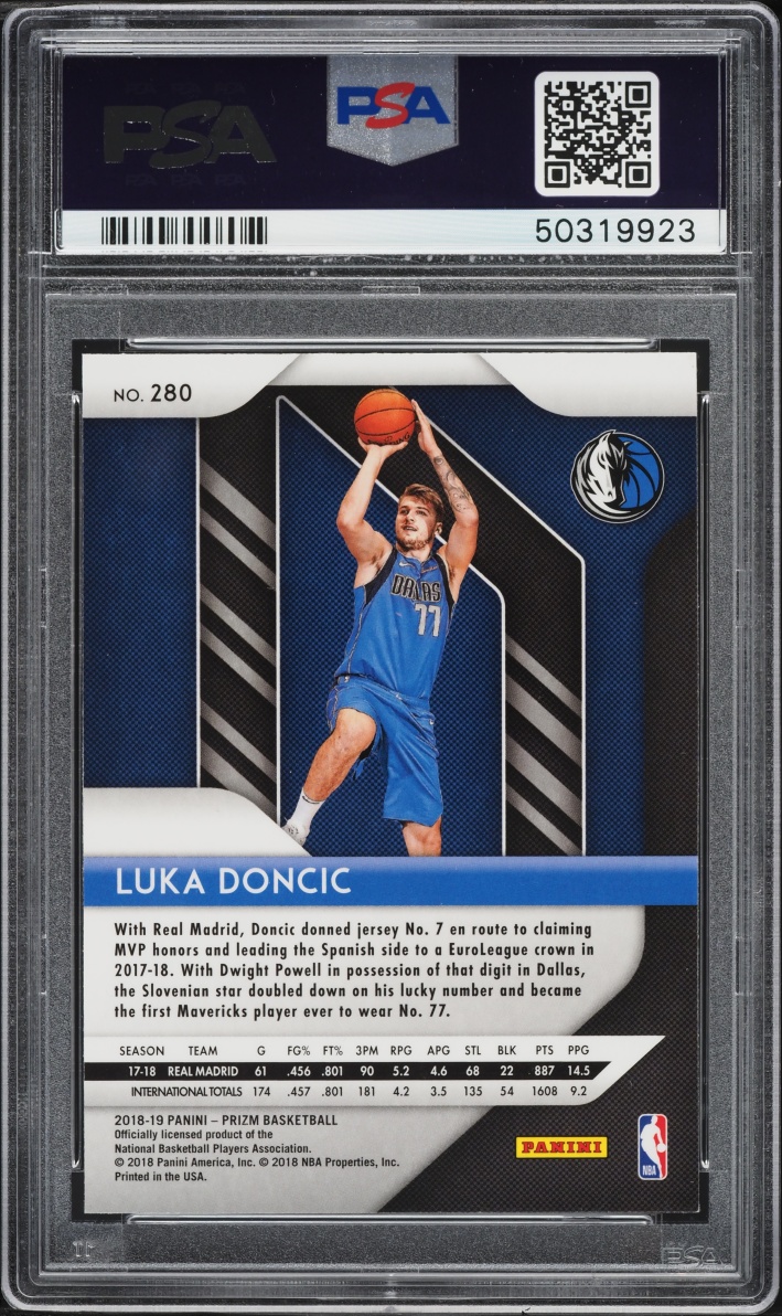 2018 Panini Prizm Luka Doncic ROOKIE #280 PSA 10 GEM MINT