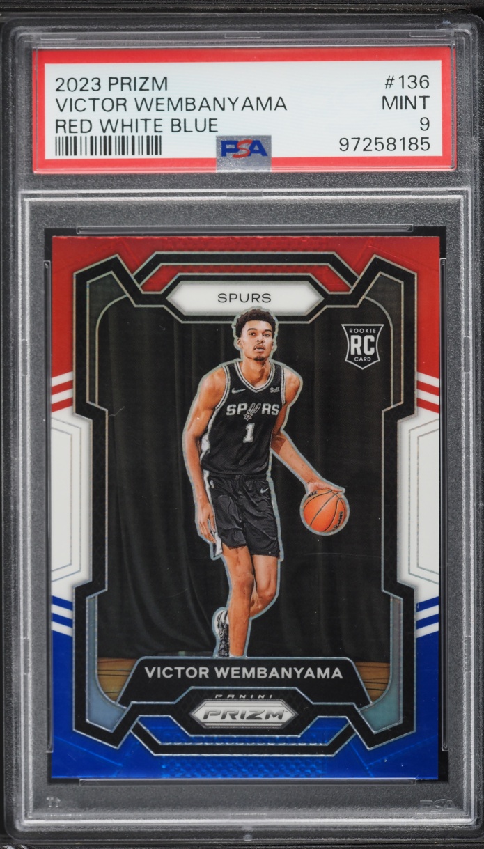 2023 Panini Prizm Red White Blue Victor Wembanyama ROOKIE #136 PSA 9 MINT