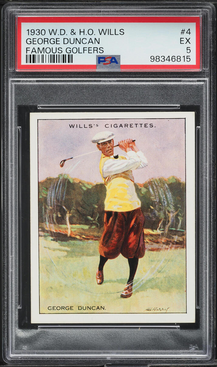 1930 W.D. & H.O. Wills Famous Golfers George Duncan #4 PSA 5 EX