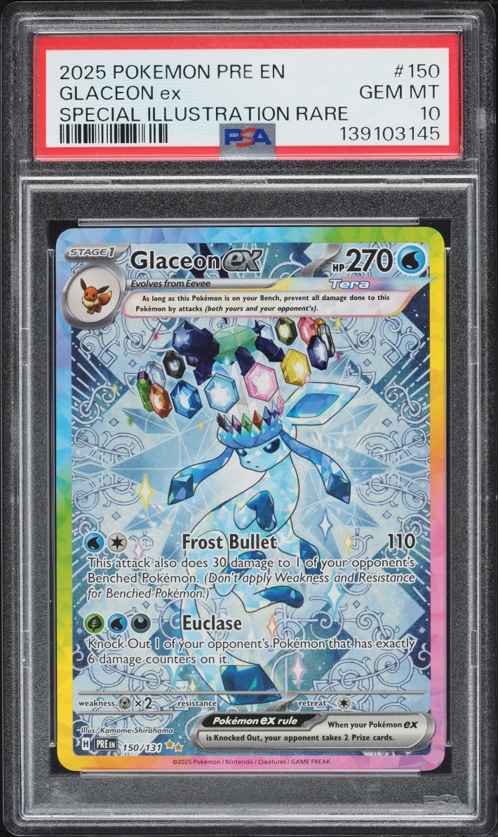 2025 Pokemon Scarlet & Violet Prismatic Evolutions SIR Glaceon Ex #150 PSA 10 GEM MINT