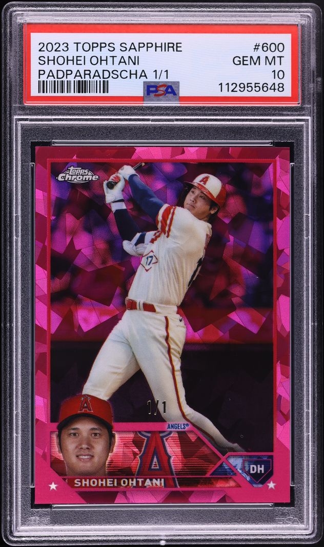 2023 Topps Chrome Sapphire Padparadscha Shohei Ohtani 1/1 #600 PSA 10 GEM MINT