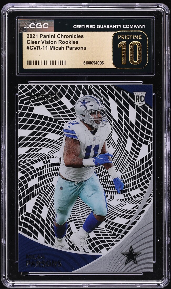 2021 Panini Chronicles Clear Vision Micah Parsons ROOKIE #CVR-11 CGC 10 PRISTINE