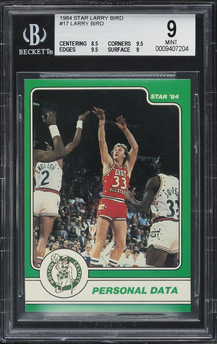 1984 Star Basketball Larry Bird #17 BGS 9 MINT