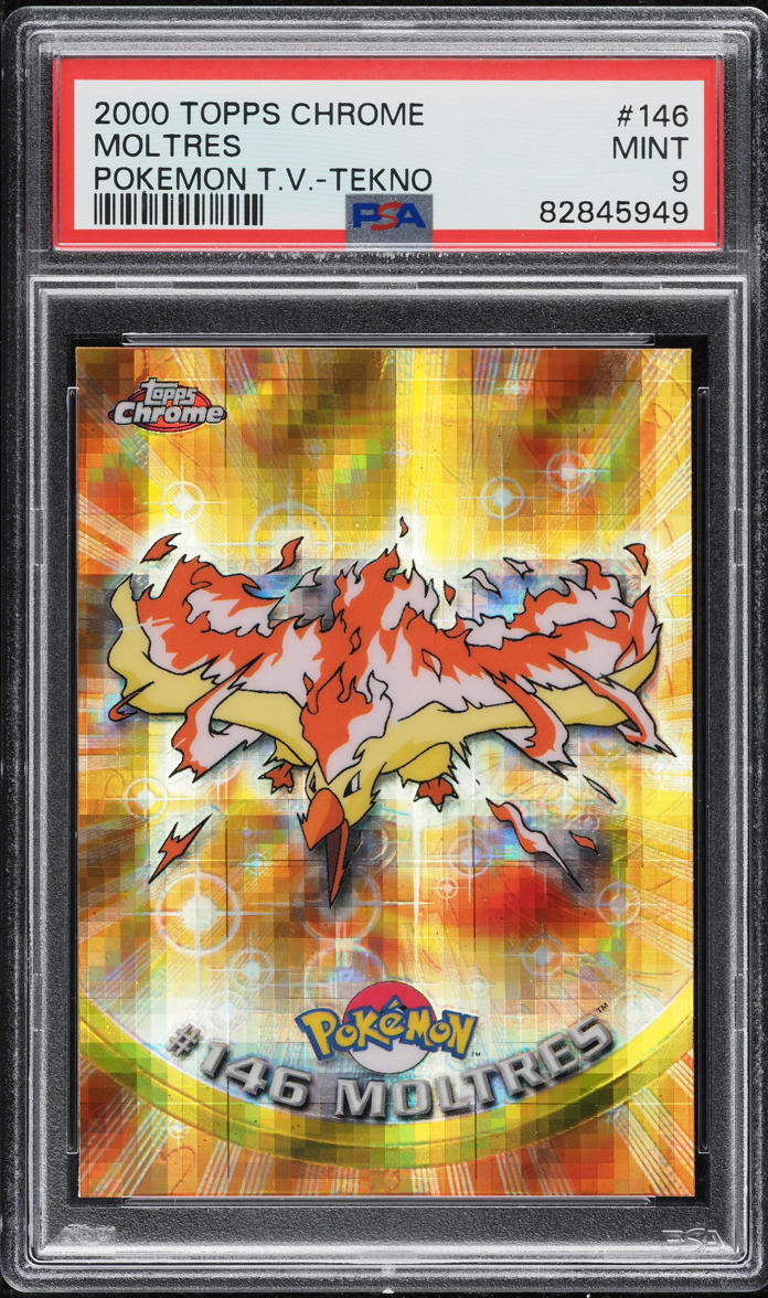 2000 Topps Chrome Pokemon Series 2 Tekno Moltres #146 PSA 9 MINT