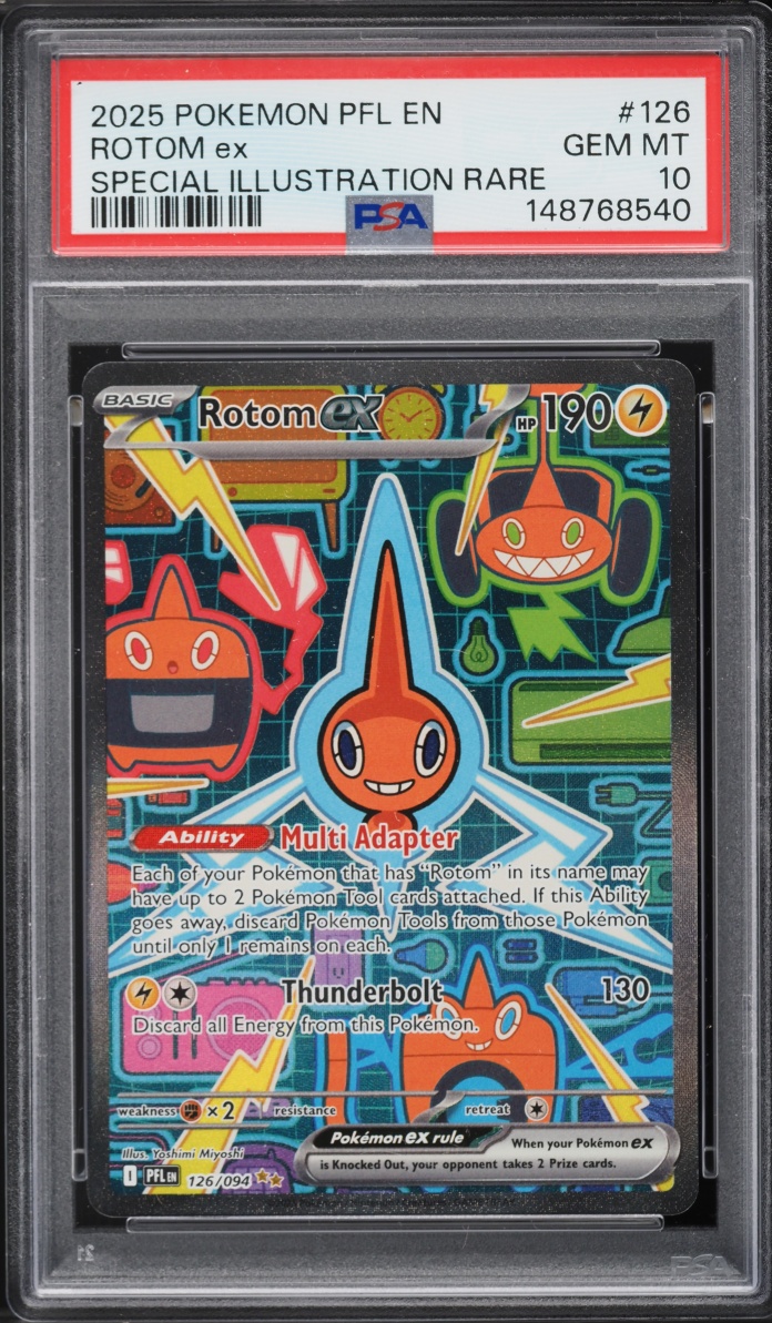 2025 Pokemon Mega Evolution Phantasmal Flames SIR Rotom ex #126 PSA 10 GEM MINT