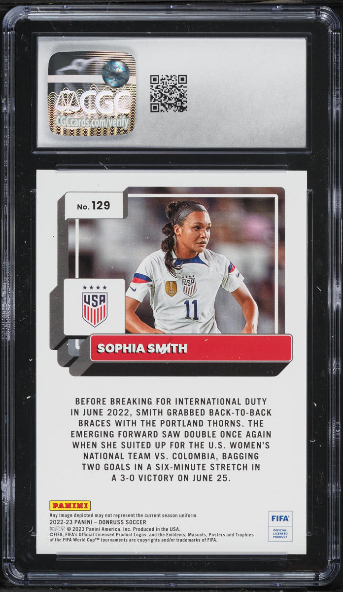 2022 Donruss Red Sophia Smith /99 #129 CGC 10 GEM MINT