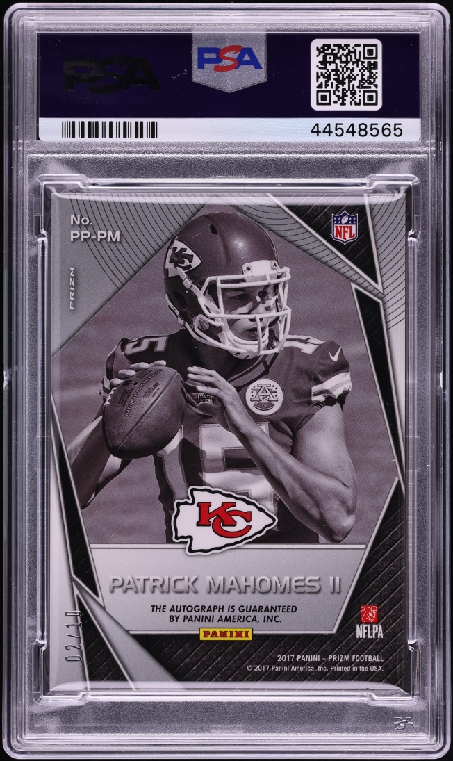 2017 Panini Prizm Patented Penmanship Patrick Mahomes II AUTO /10 #PM PSA 10 GEM MINT - Photo 2