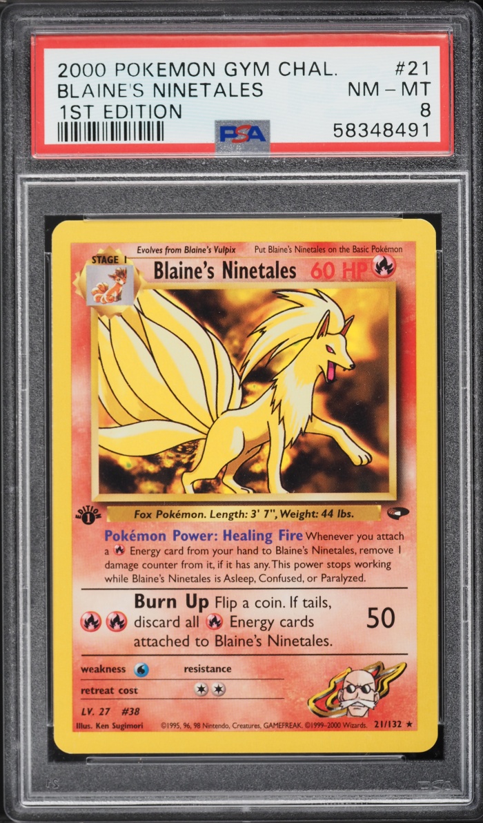 2000 Pokemon Gym Challenge 1st Edition Blaine's Ninetales #21 PSA 8 NM-MT