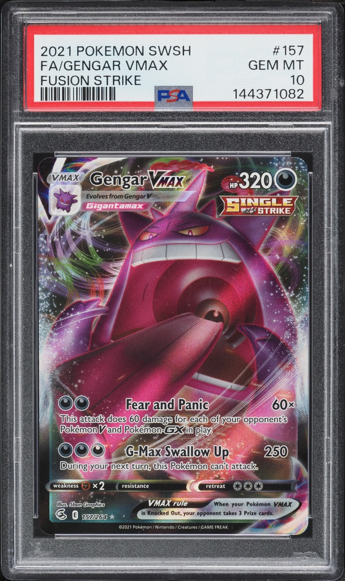 2021 Pokemon Sword & Shield Fusion Strike Alt Art Gengar VMAX #157 PSA 10 GEM MINT