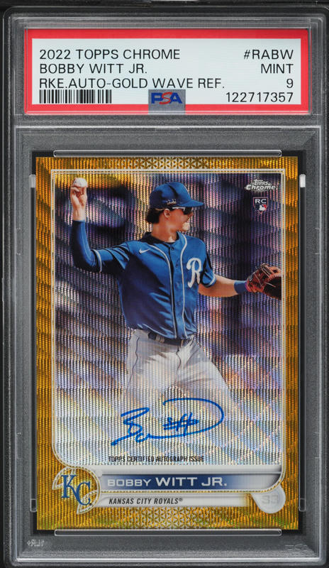 2024 Topps Chrome Black Gold Refractor Bobby Witt Jr. AUTO /50 PSA