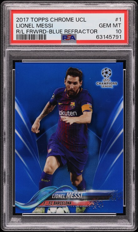 2007 Futera World Football Unique Lionel Messi #81 BGS 9 MINT on