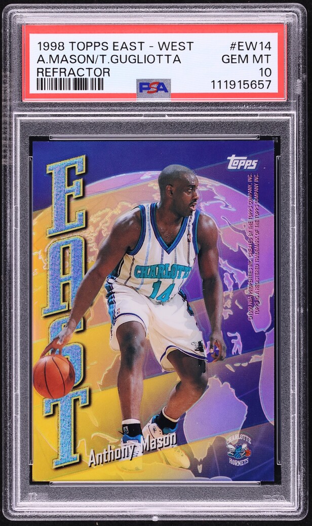 1998 Topps East West Refractor Anthony Mason Tom Gugliotta #EW14 PSA 10 GEM MINT