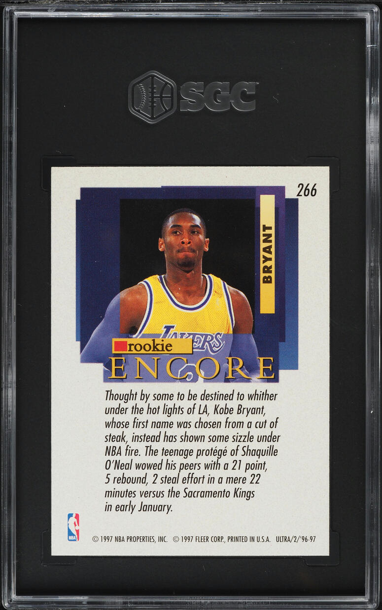 1996 Ultra Encore Kobe Bryant ROOKIE #266 SGC 7 NRMT