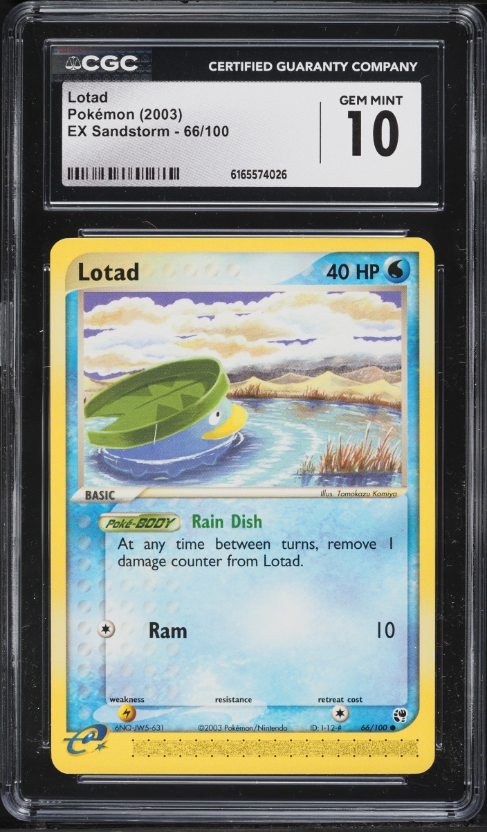 2003 Pokemon EX Sandstorm Lotad #66 CGC 10 GEM MINT