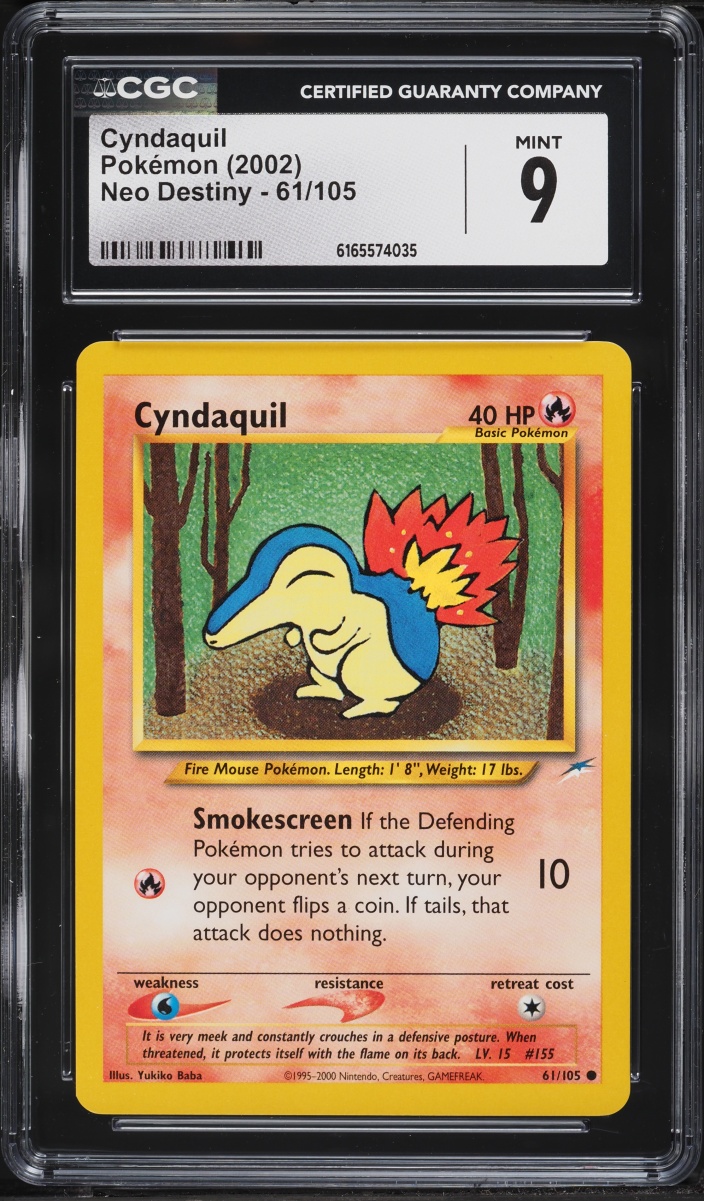 2002 Pokemon Neo Destiny Cyndaquil #61 CGC 9 MINT
