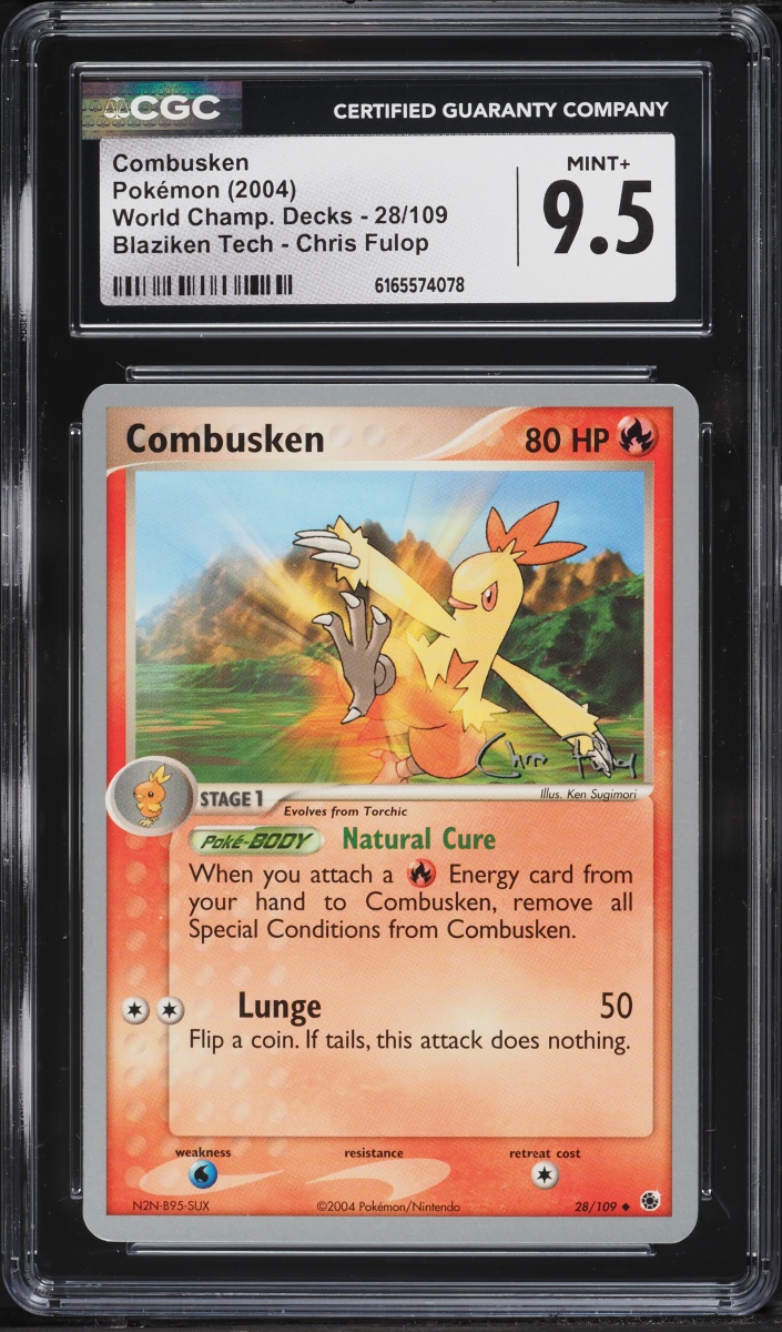 2004 Pokemon World Champion Decks Blaziken Tech Chris Fulop Combusken #28 CGC 9.5 MINT+