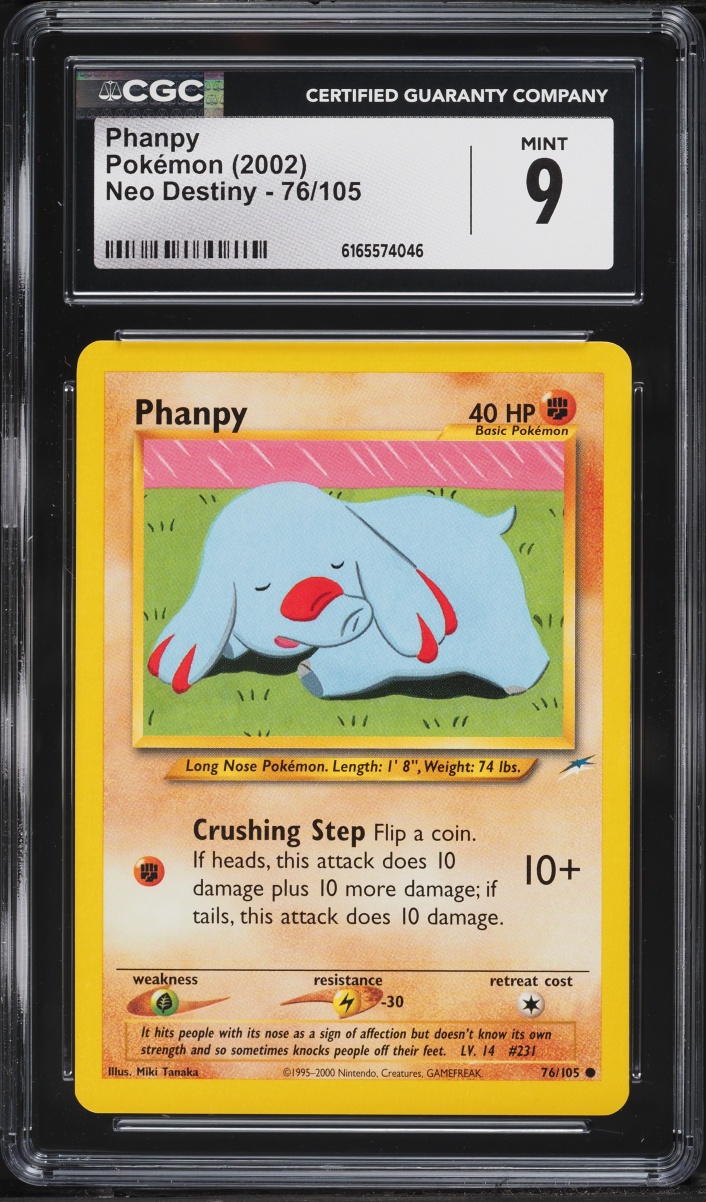 2002 Pokemon Neo Destiny Phanpy #76 CGC 9 MINT