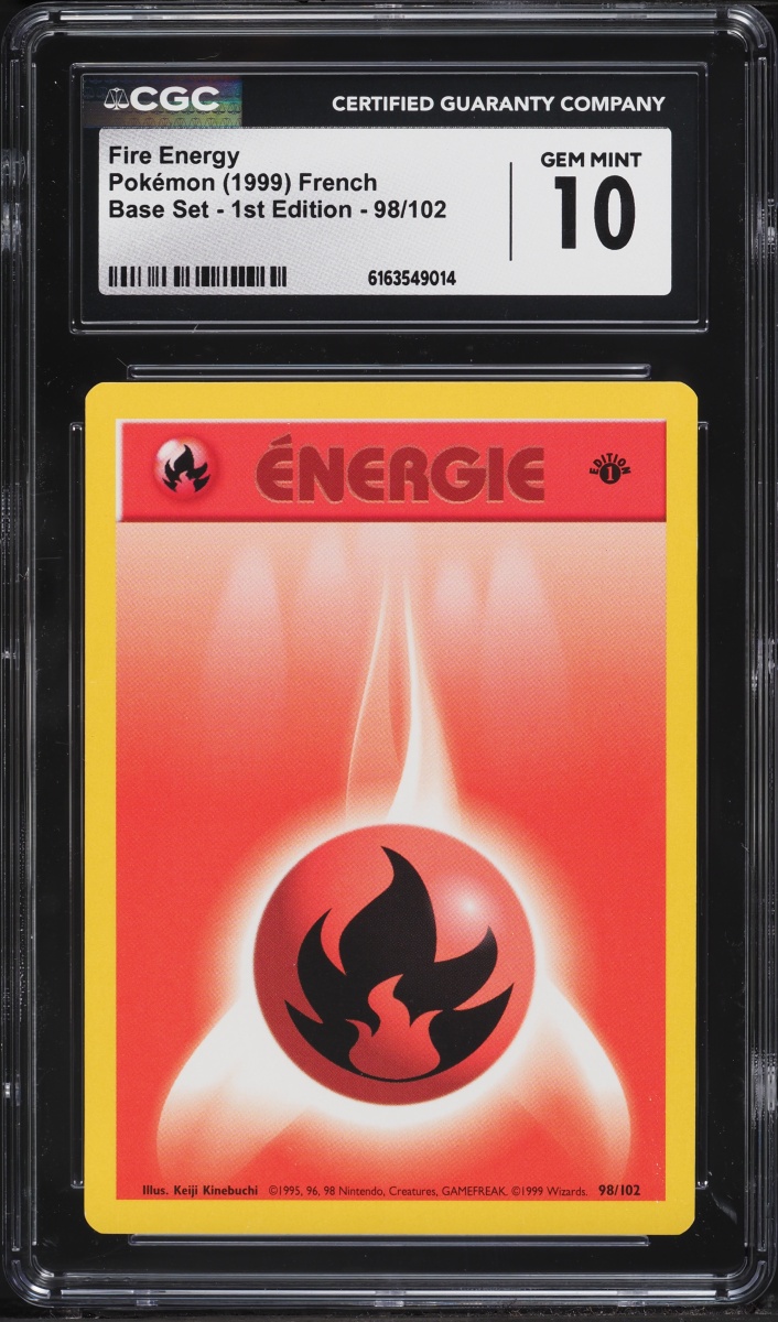 1999 Pokemon French Base Set 1st Edition Fire Energy #98 CGC 10 GEM MINT